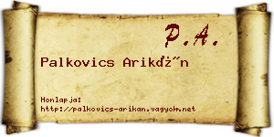 Palkovics Arikán névjegykártya